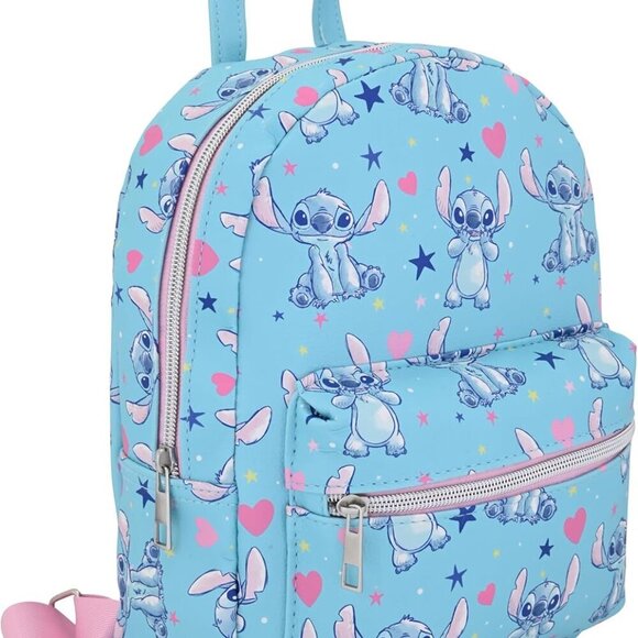 Disney Stitch Mini Backpack PU Leather 10-inch Unisex Casual Shoulder Bag - Picture 2 of 6